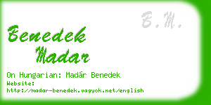 benedek madar business card