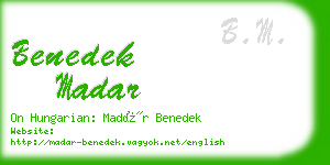 benedek madar business card